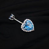 925 Silver Heart Belly Button Piercing Body Jewelry