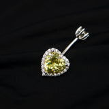 925 Silver Heart Belly Button Piercing Body Jewelry