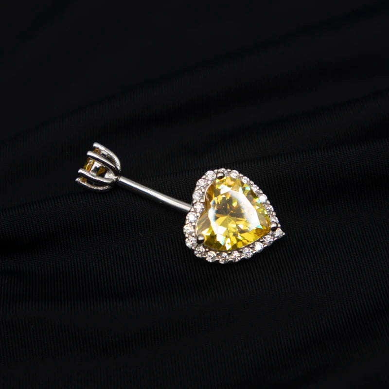 925 Silver Heart Belly Button Piercing Body Jewelry