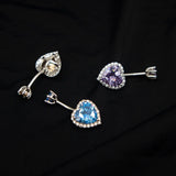 925 Silver Heart Belly Button Piercing Body Jewelry