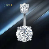 925 Silver Purple Zircon Belly Button Ring Women's Navel Piercing