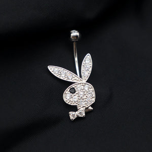 925 Silver Rabbit Navel Bell Button Rings Piercing Belly Jewelry