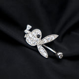 925 Silver Rabbit Navel Bell Button Rings Piercing Belly Jewelry