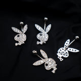 925 Silver Rabbit Navel Bell Button Rings Piercing Belly Jewelry