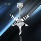 Angel Girl Belly Button Piercing 925 Sterling Silver Women's Accessories