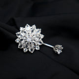 925 Silver Belly Button Ring Sun Flower Navel Piercing