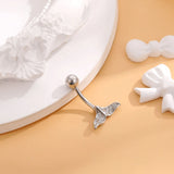 925 Silver Mermaid Tail Navel Belly Button Rings Piercing