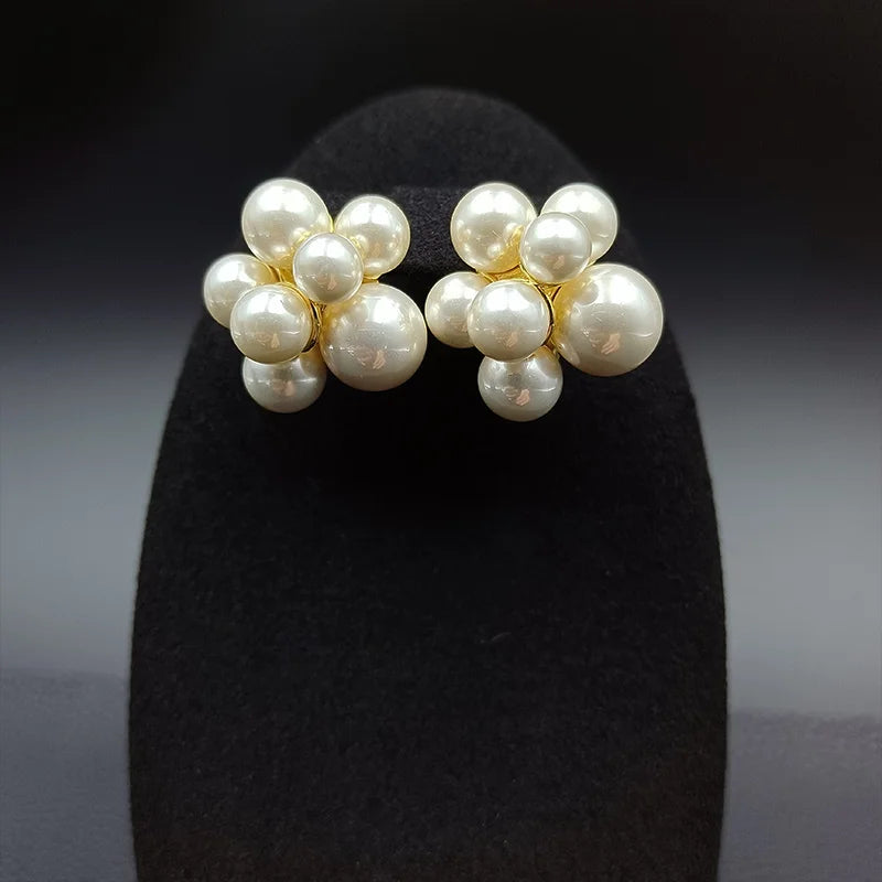 Pearl Earrings Drop Flower Charm Jewelry Sweet Romantic Gift