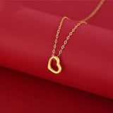 Heart Pendant Necklace 24K with 18K Chain Women Fine Jewelry Gift