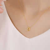 Heart Pendant Necklace 24K with 18K Chain Women Fine Jewelry Gift