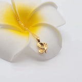 Real 24K 999 Yellow Butterfly Pendant and Pure AU750 Necklace for Women