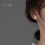 S925 Silver Astronaut Earrings Stud Small Temperament Ear C2159