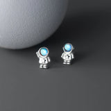 S925 Silver Astronaut Earrings Stud Small Temperament Ear C2159