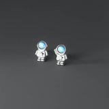 S925 Silver Astronaut Earrings Stud Small Temperament Ear C2159