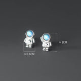 S925 Silver Astronaut Earrings Stud Small Temperament Ear C2159