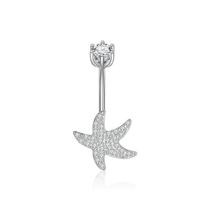 Starfish Belly Button Rings Piercing Silver 925 Women's Jewelry