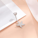 Starfish Belly Button Rings Piercing Silver 925 Women's Jewelry