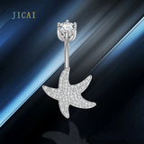 Starfish Belly Button Rings Piercing Silver 925 Women's Jewelry