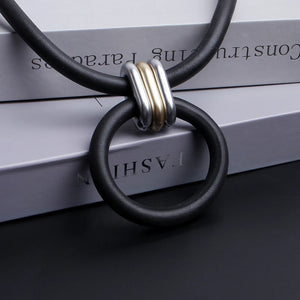 Exaggerated Big CCB Pendant Choker Necklace For Women