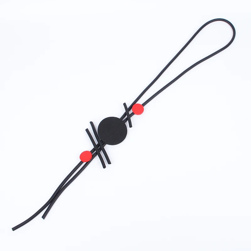Geometric Red Round Wooden Beads Jewelry Women Ethnic Rubber Necklace