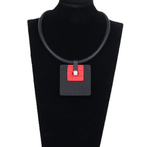 Handmade Choker Necklace Square Triangle Pendant Collar Jewelry Neck Decoration