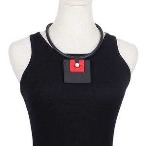 Handmade Choker Necklace Square Triangle Pendant Collar Jewelry Neck Decoration