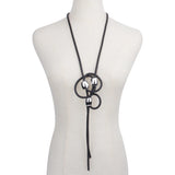 Circle Pendant Necklace Harajuku Adjustable Circles Necklace Women Neck Decorati