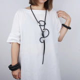 Circle Pendant Necklace Harajuku Adjustable Circles Necklace Women Neck Decorati