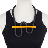 Chunky Rubber Chain Collar Necklace Strange W Shape Women Neck Jewelry