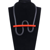 Chunky Rubber Chain Collar Necklace Strange W Shape Women Neck Jewelry
