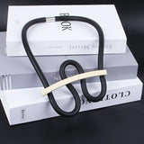 Chunky Rubber Chain Collar Necklace Strange W Shape Women Neck Jewelry