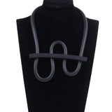 Chunky Rubber Chain Collar Necklace Strange W Shape Women Neck Jewelry