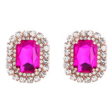 Square Stud Earrings Bridal Wedding Jewelry Women's Accessories