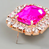 Square Stud Earrings Bridal Wedding Jewelry Women's Accessories
