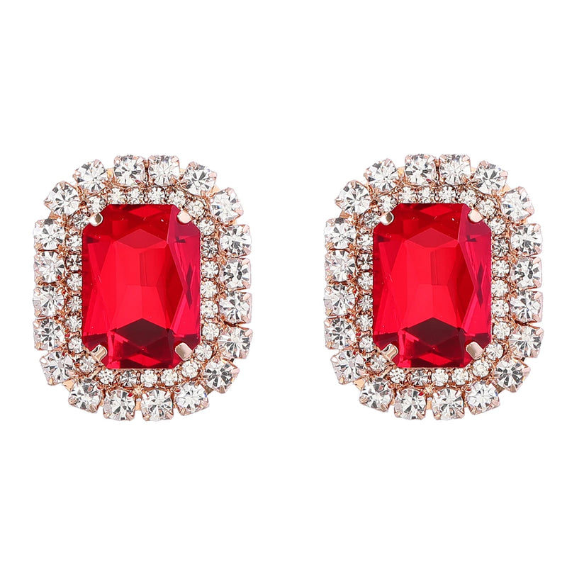 Square Stud Earrings Bridal Wedding Jewelry Women's Accessories