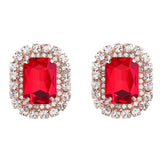 Square Stud Earrings Bridal Wedding Jewelry Women's Accessories