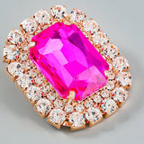 Square Stud Earrings Bridal Wedding Jewelry Women's Accessories