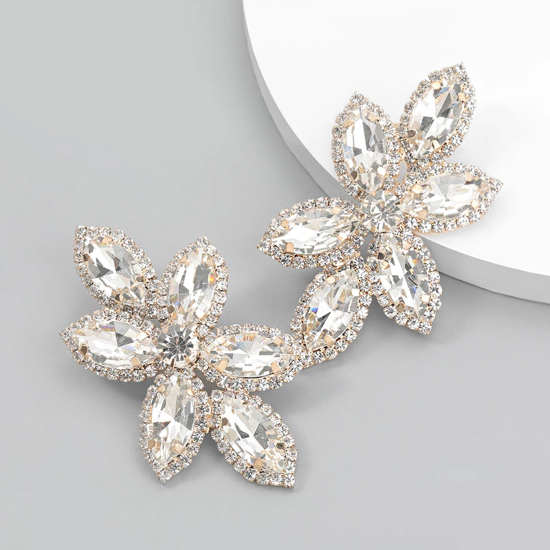 Rhinestone Flower Lady Earrings Wedding Jewelry