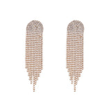 Rhinestone Tassel Chain Earrings Dinner Party Wedding Jewelry