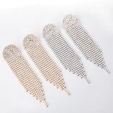 Rhinestone Tassel Chain Earrings Dinner Party Wedding Jewelry