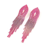 Women's Rhinestone Tassel Earrings for Dinner Party