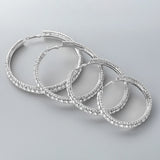 Sparkling Rhinestone Hoop Earrings for Dinner Party