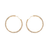 Sparkling Rhinestone Hoop Earrings for Dinner Party