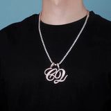 Hip Hop A-Z Cursive Initial Pendant for Men Women
