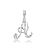 Hip Hop A-Z Cursive Initial Pendant for Men Women