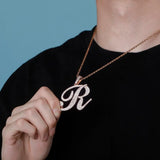Hip Hop A-Z Cursive Initial Pendant for Men Women
