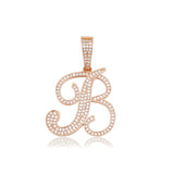 Hip Hop A-Z Cursive Initial Pendant for Men Women