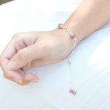 925 Silver Raspberry Crystal Bracelet Forest Flower Grass