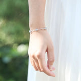925 Silver Raspberry Crystal Bracelet Forest Flower Grass
