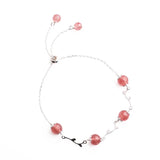 925 Silver Raspberry Crystal Bracelet Forest Flower Grass